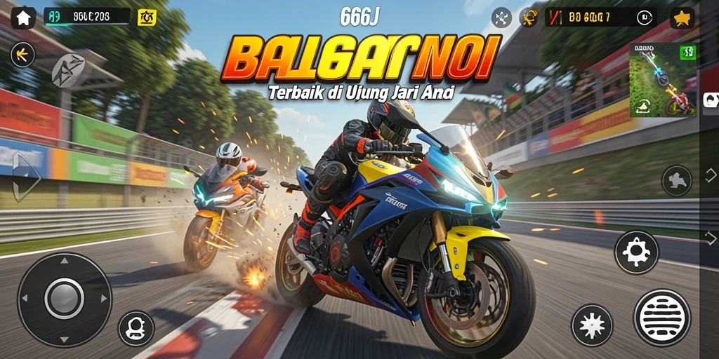 Screenshot menunjukkan intensitas balapan motor di 666J.