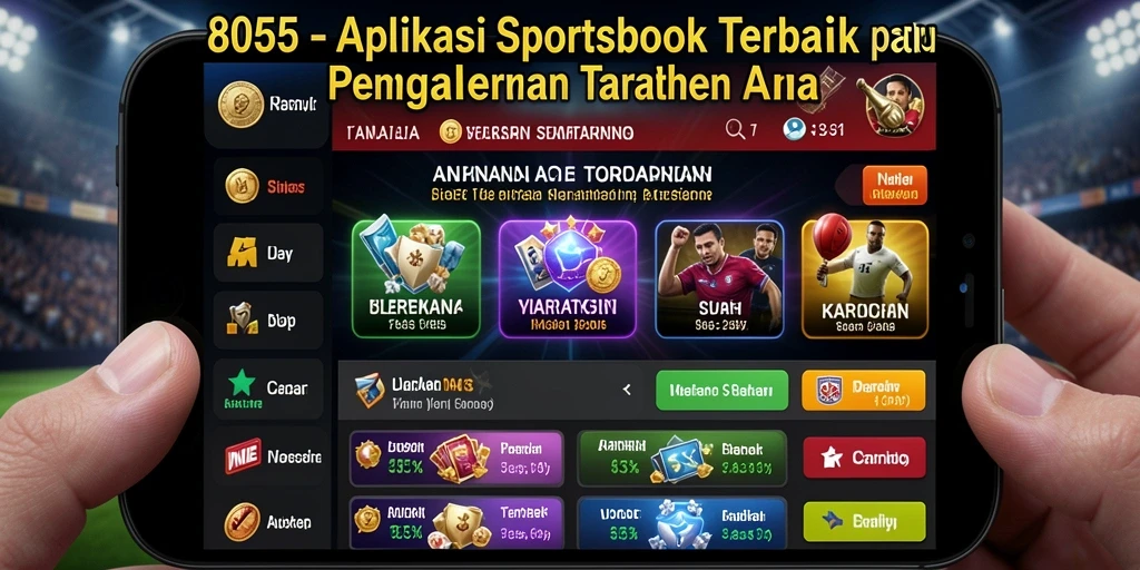 Tampilan antarmuka aplikasi Sportsbook 8055 yang menarik.