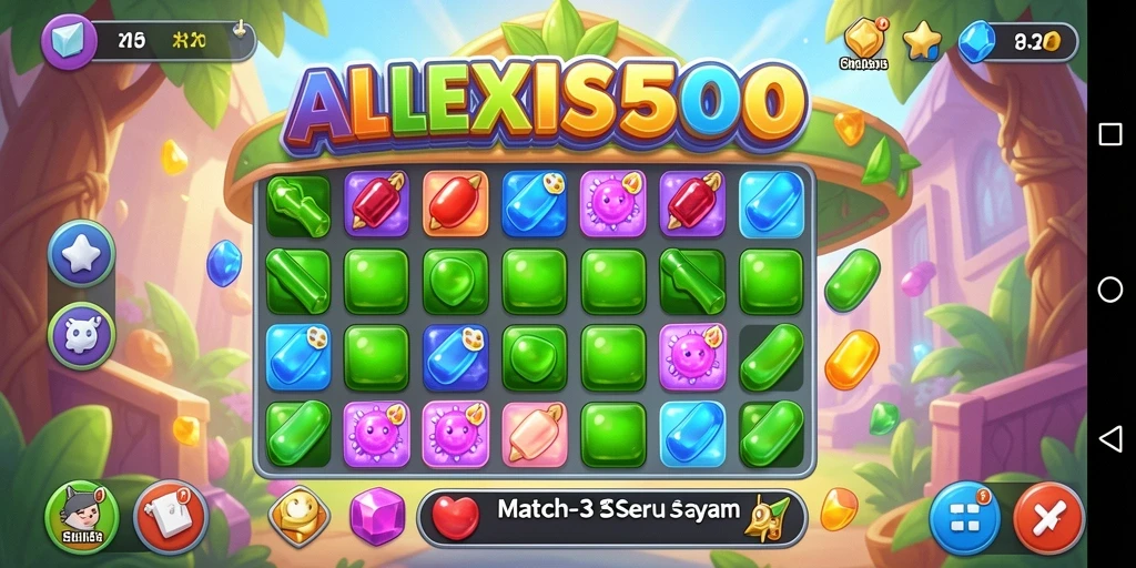 Tampilan gameplay seru ALEXIS500 yang mengasyikkan.