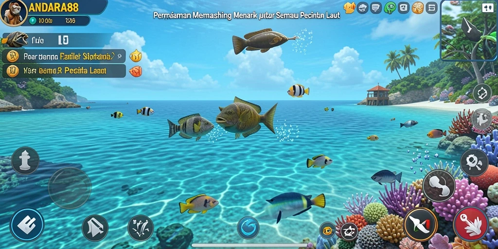 Gameplay seru memancing ikan di ANDARA88 yang menampilkan grafis menawan.