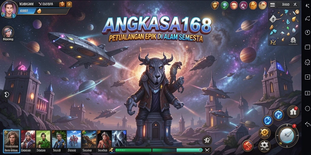 Tangkapan layar dari gameplay ANGKASA168 yang menampilkan petualangan luar angkasa.