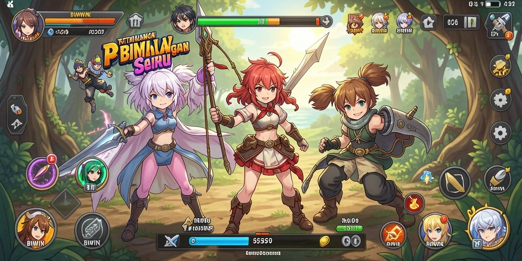 Screenshot gameplay BIWIN yang menampilkan karakter Anime beraksi.