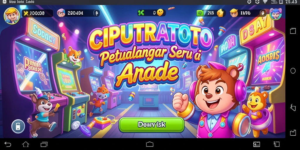 Screenshot menunjukkan aksi seru dalam CIPUTRATOTO di dunia Arcade.