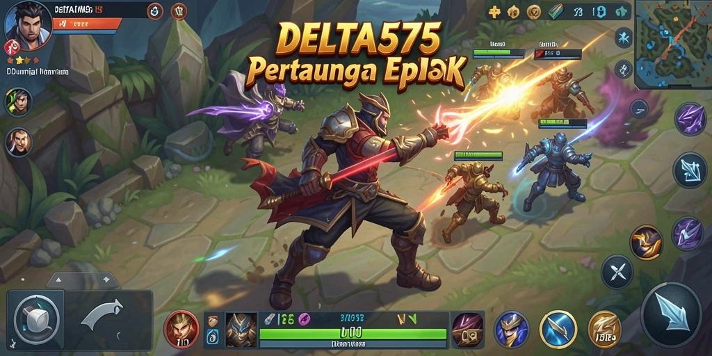 Tangkapan layar gameplay DELTA575 yang mendebarkan di arena pertarungan.