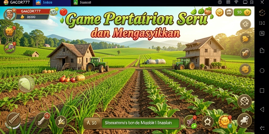 Screenshot GACOR777 menampilkan gameplay berkebun yang seru dan interaktif.