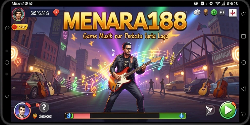 Tampilan gameplay <strong>MENARA188</strong> saat pemain menikmati lagu-lagu favorit.