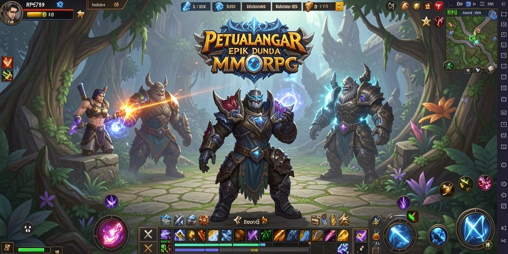 Menampilkan pertempuran epik dalam game MMORPG RP6789.