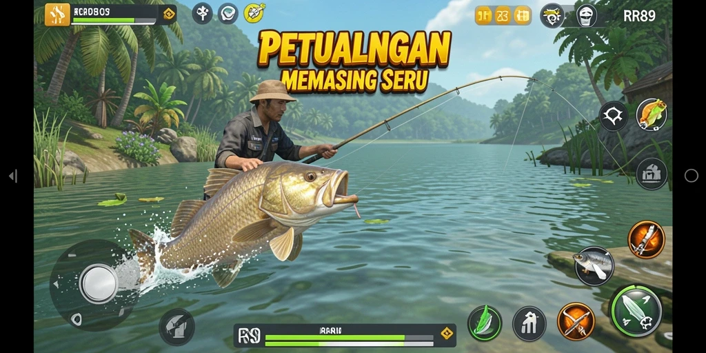 Tampilan gameplay Fishing menakjubkan dan penuh warna di RR89.