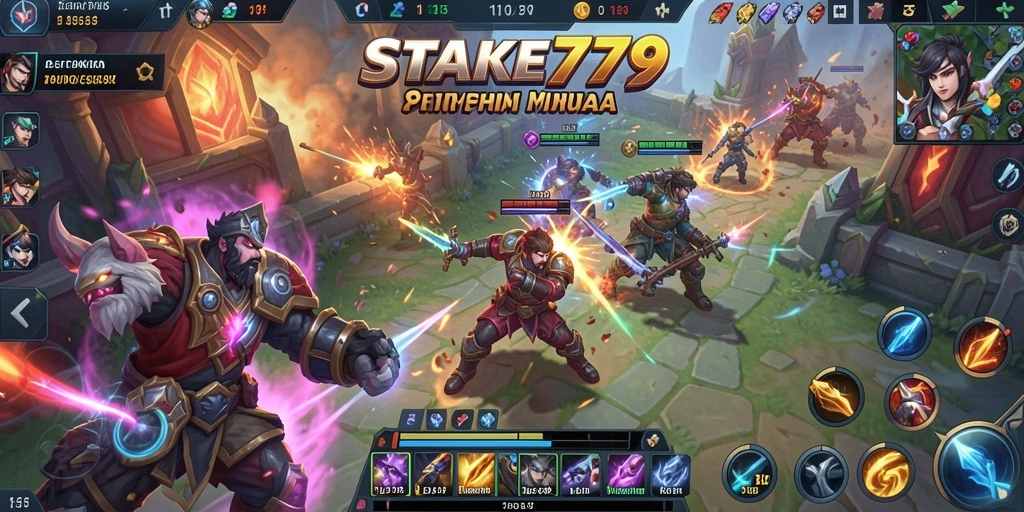 Tangkapan layar gameplay STAKE779 yang menampilkan aksi pertempuran intens.