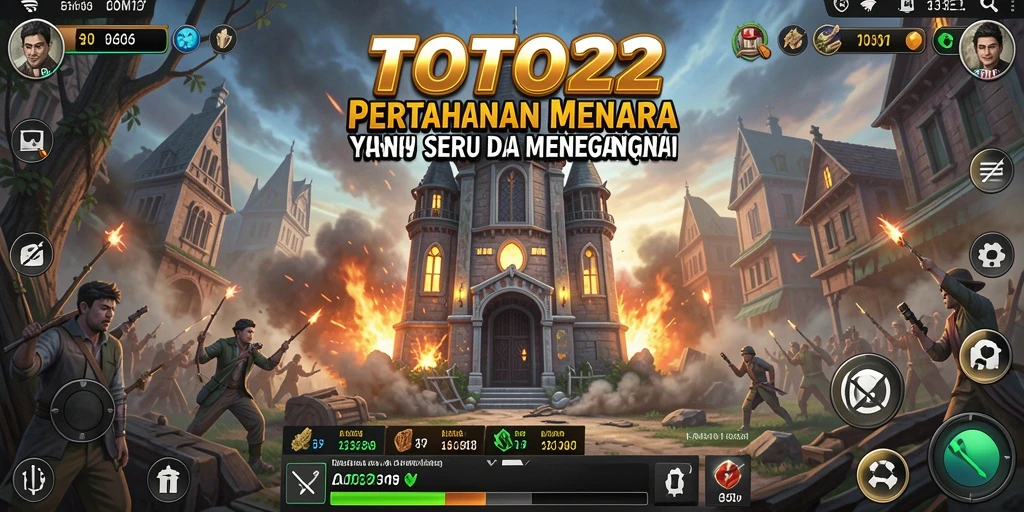 Gameplay intens dalam TOTO22 untuk melindungi menara.