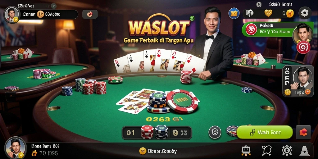 Tampilan gameplay poker yang mendebarkan di WASLOT.